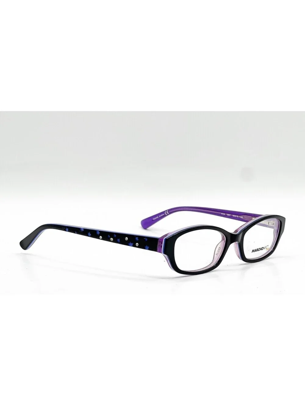 Marchon Nyc Kids Ava 007 Black Purple Authentic Eyeglasses 43-15-120
